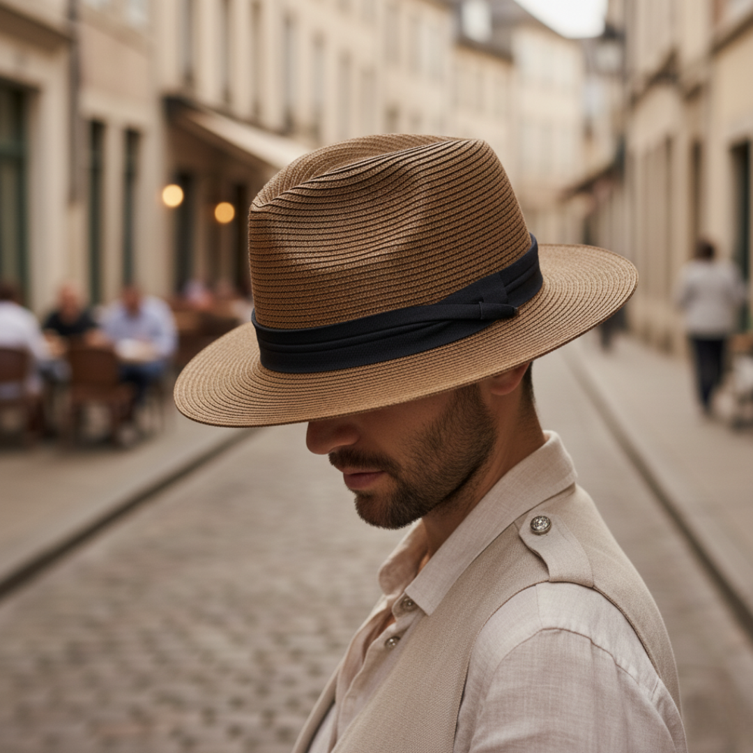 Cappello da Uomo in Paglia con Nastro | Altivaro