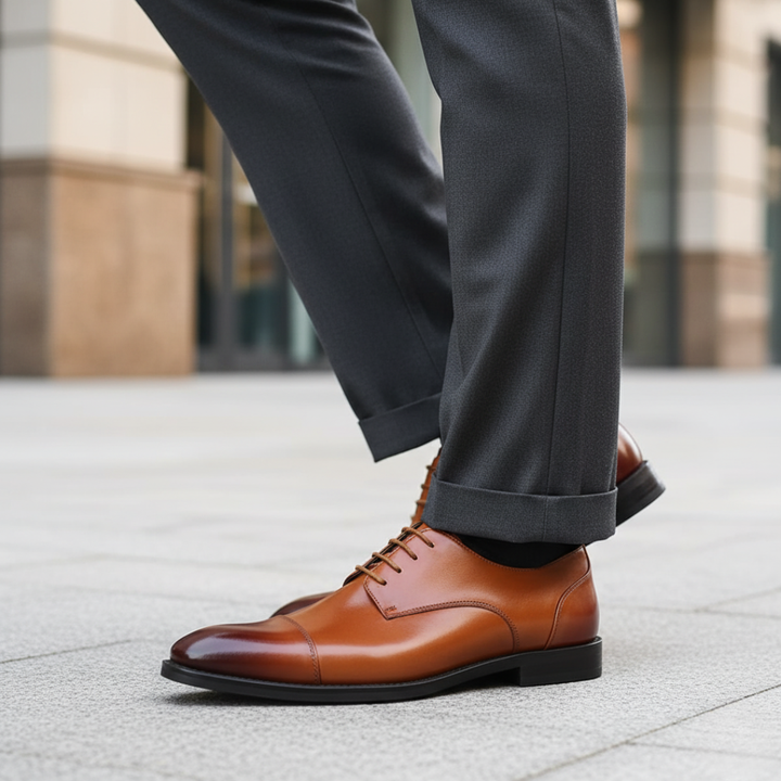 Elegante orthopädische Herrenschuhe aus Kunstleder | Altivaro