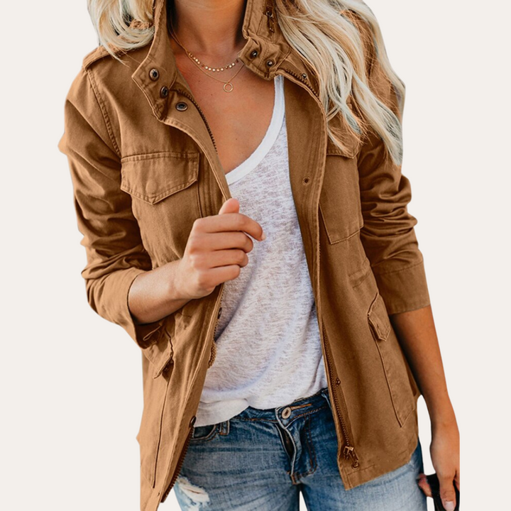 Giacca Utility Donna Nera Manica Lunga | Altivaro