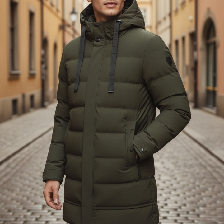 Steppdaunenjacke für Herren mit Kapuze aus Nylon | Altivaro