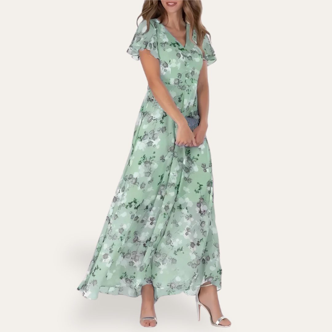 Abito Floreale Arancione Elegante Donna | Altivaro-Altivaro