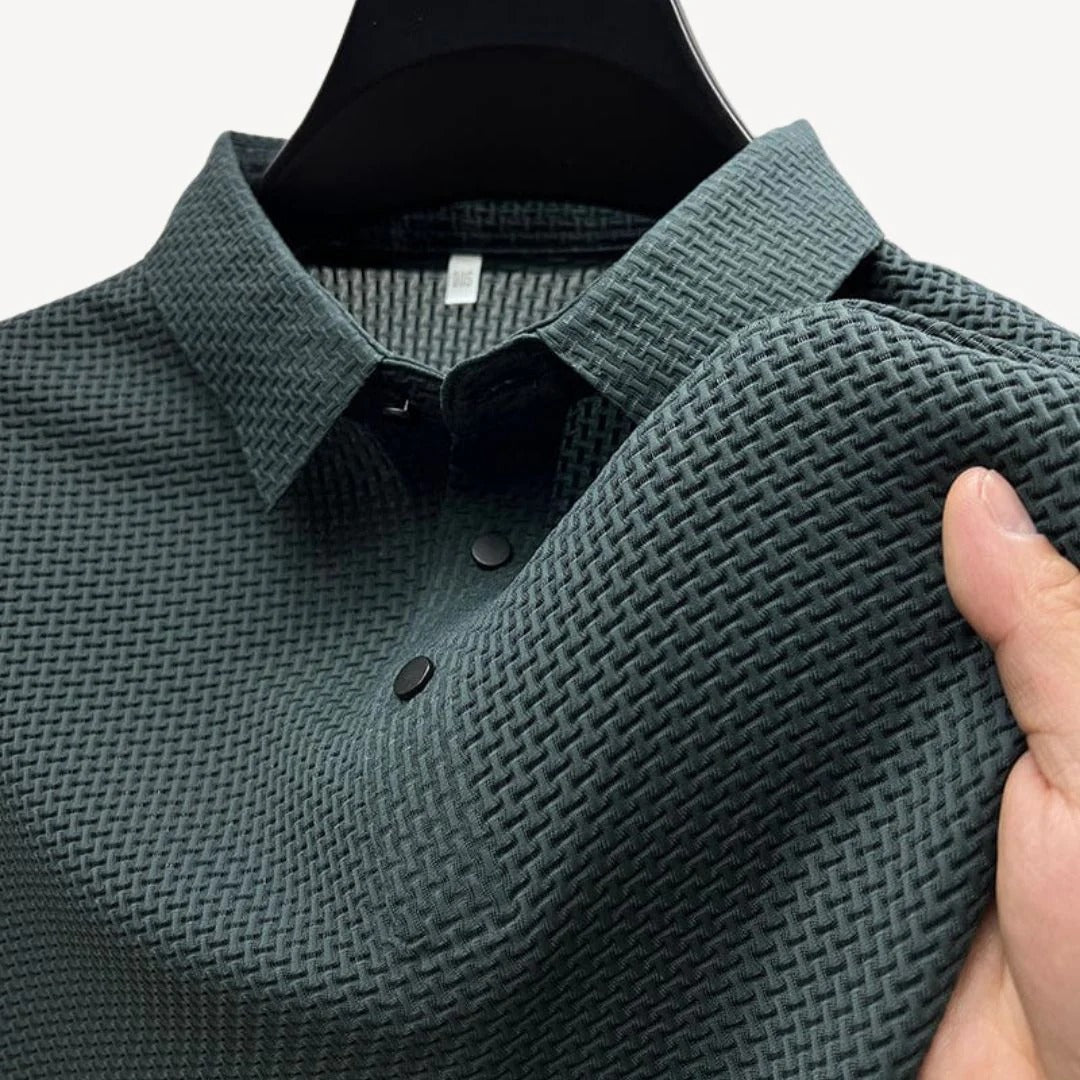 Polo Uomo Tessuto Waffle Traspirante Manica Corta | Altivaro-Altivaro