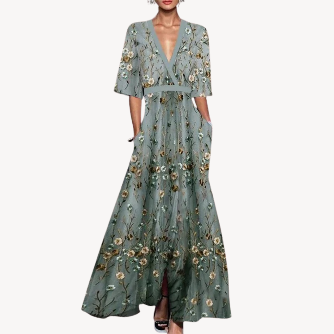 Abito Lungo Floreale Elegante Donna | Altivaro