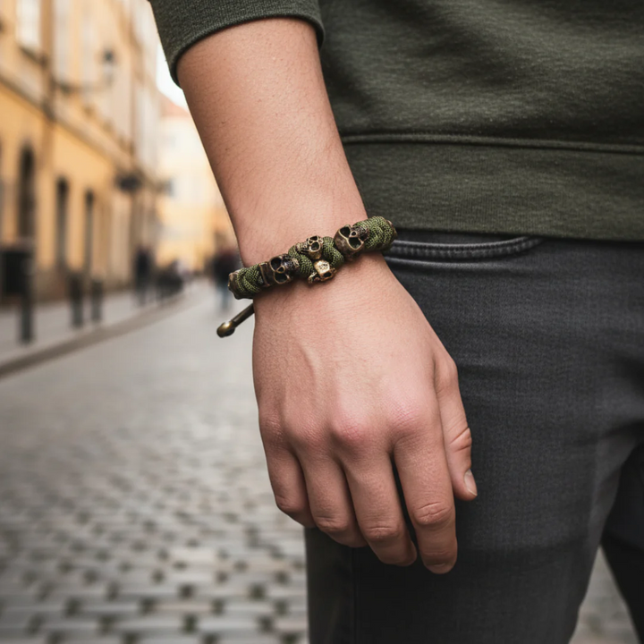 Braccialetto Uomo con Teschi in Paracord | Altivaro