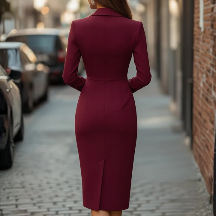 Langes Damenkleid mit Knöpfen | Altivaro