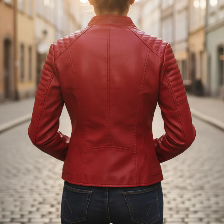 Damenjacke aus Kunstleder mit Frontreißverschluss | Altivaro
