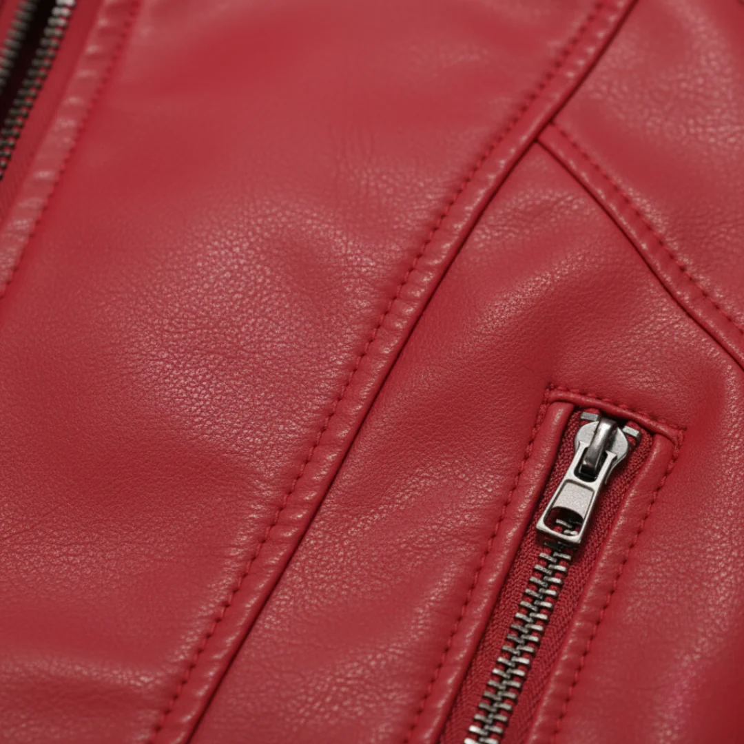 Damenjacke aus Kunstleder mit Frontreißverschluss | Altivaro