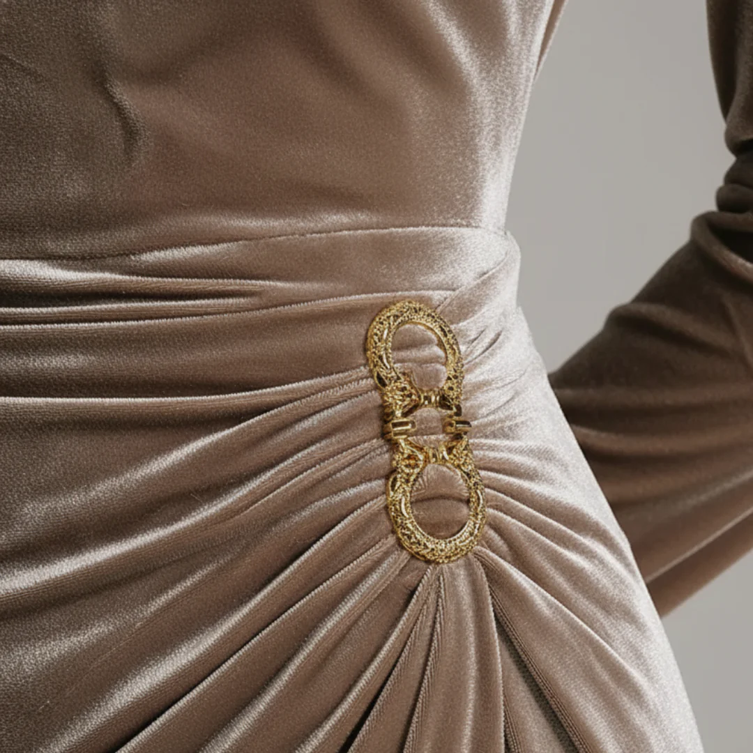 Abito Donna Lungo con Scollo Drappeggiato | Altivaro