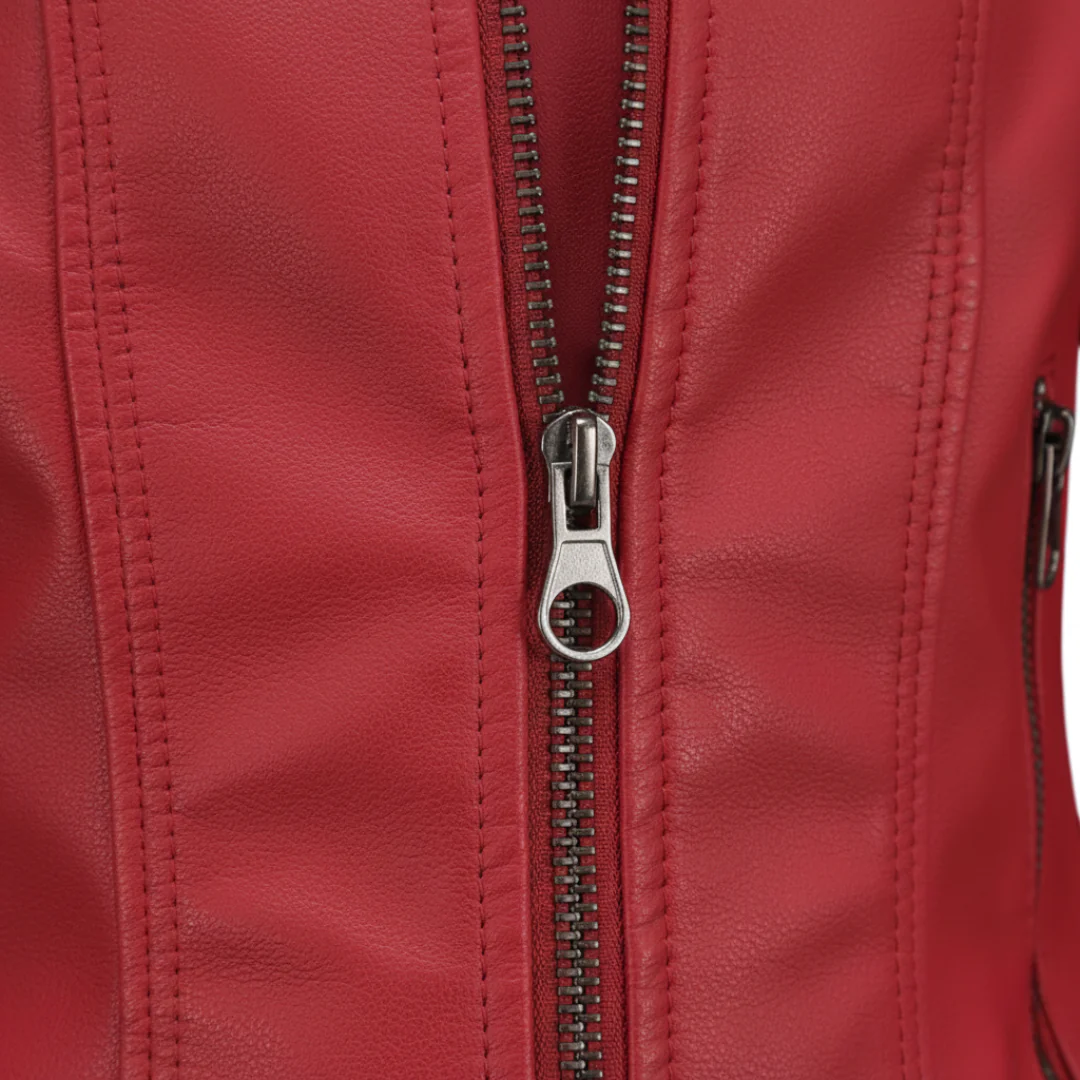 Damenjacke aus Kunstleder mit Frontreißverschluss | Altivaro