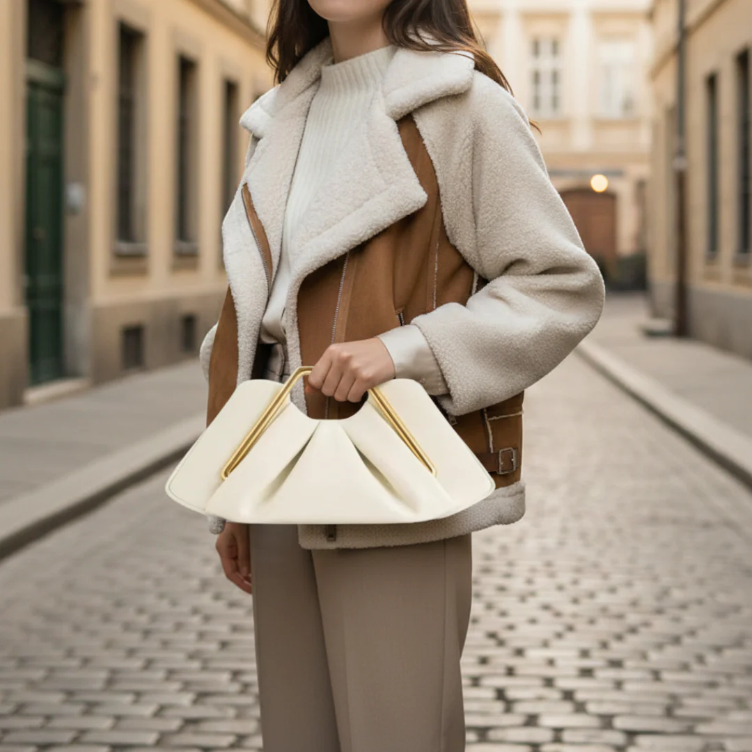 Borsa Donna con Manico Oro in Ecopelle | Altivaro