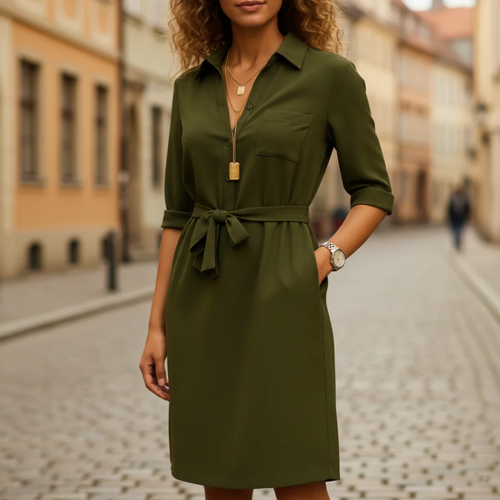 Vestito Donna Chemisier Maniche Tre Quarti Alta Qualità | Altivaro