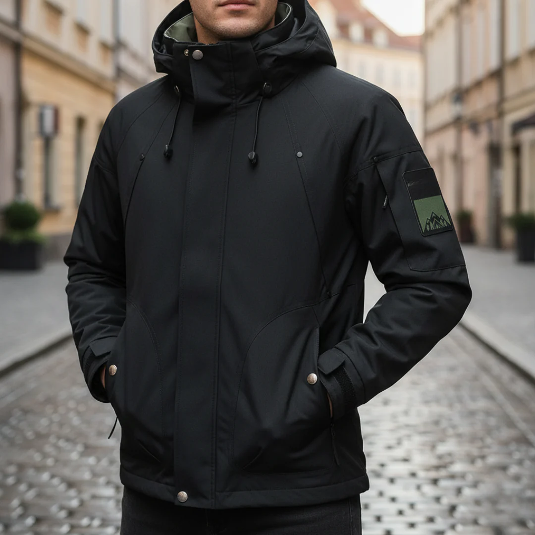 Herren Winterjacke Polyester mit Kapuze | Altivaro