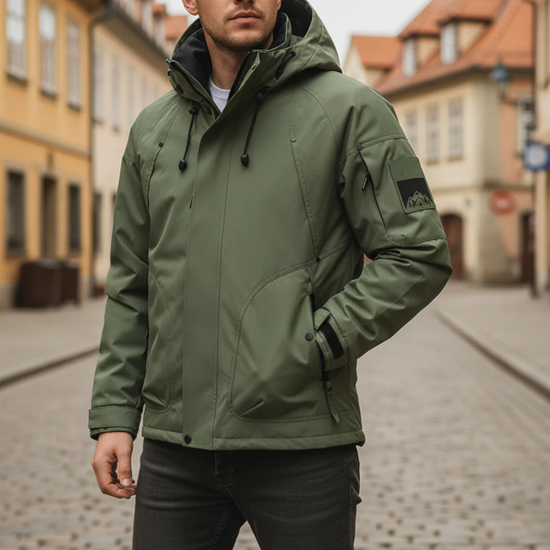 Herren Winterjacke Polyester mit Kapuze | Altivaro