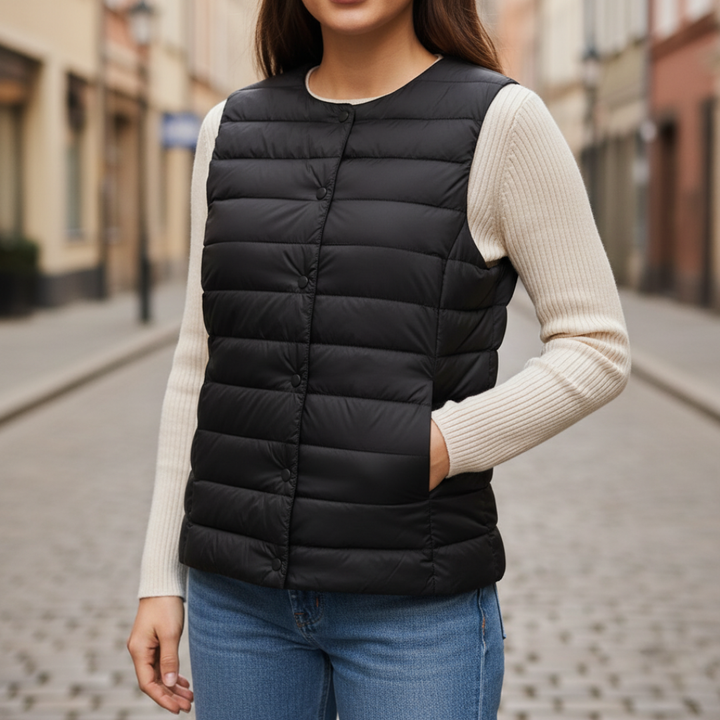 Gilet Piumino Donna Leggero con Bottoni e Taglio Comodo | Altivaro