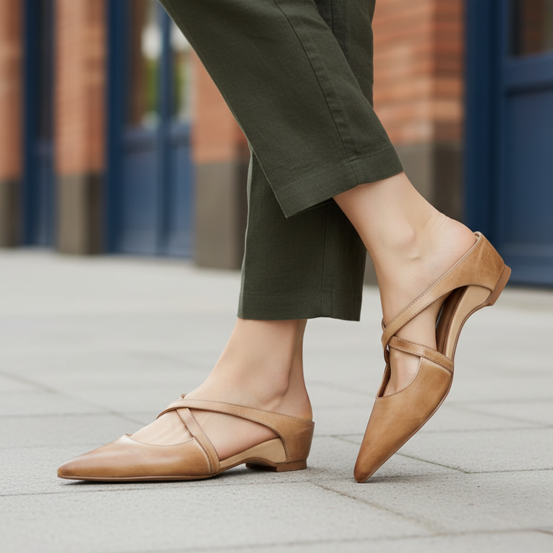 Orthopädische Damenschuhe aus Kunstleder mit Riemen | Altivaro