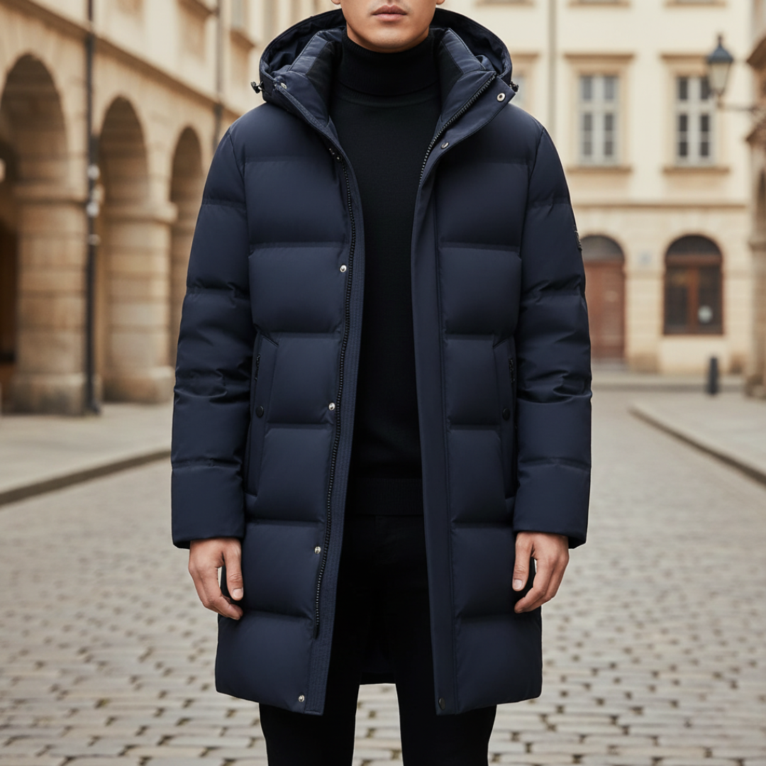 Herren Daunenjacke mit Kapuze aus Polyester | Altivaro