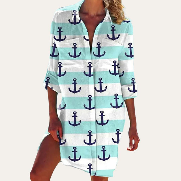 Vestito Camicia Maniche Lunghe Fiori | Altivaro-Altivaro