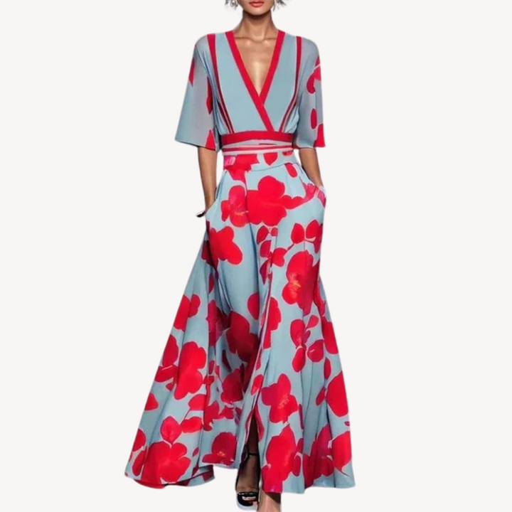 Abito Lungo Floreale Elegante Donna | Altivaro