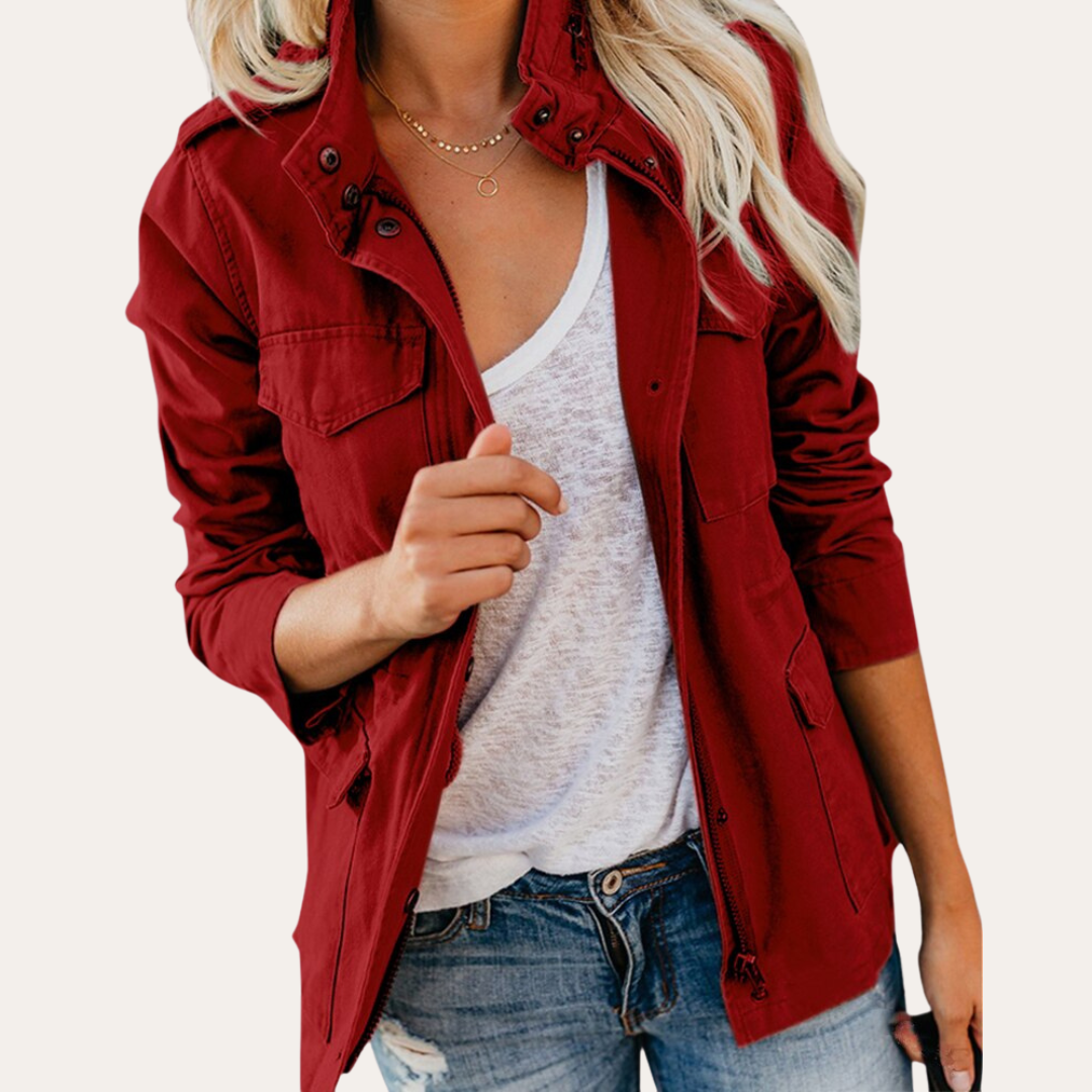 Giacca Utility Donna Nera Manica Lunga | Altivaro