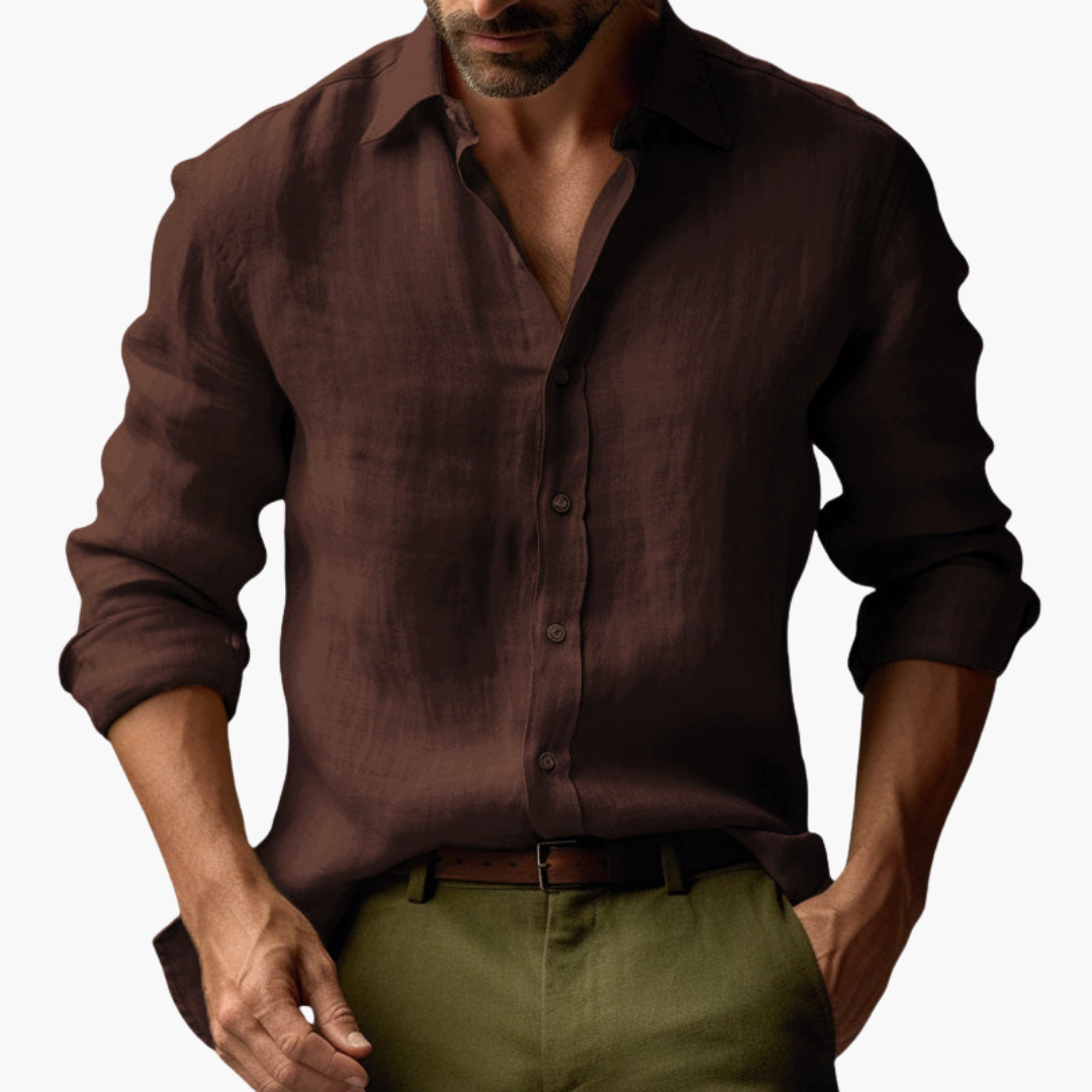 Camicia Lino Uomo Casual a Maniche Lunghe | Altivaro-Altivaro