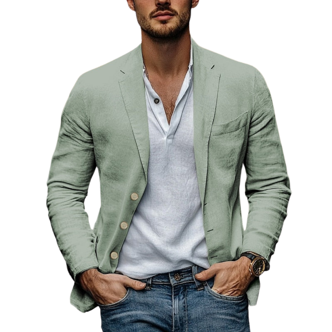 Blazer Uomo Lino Salvia Estivo | Altivaro