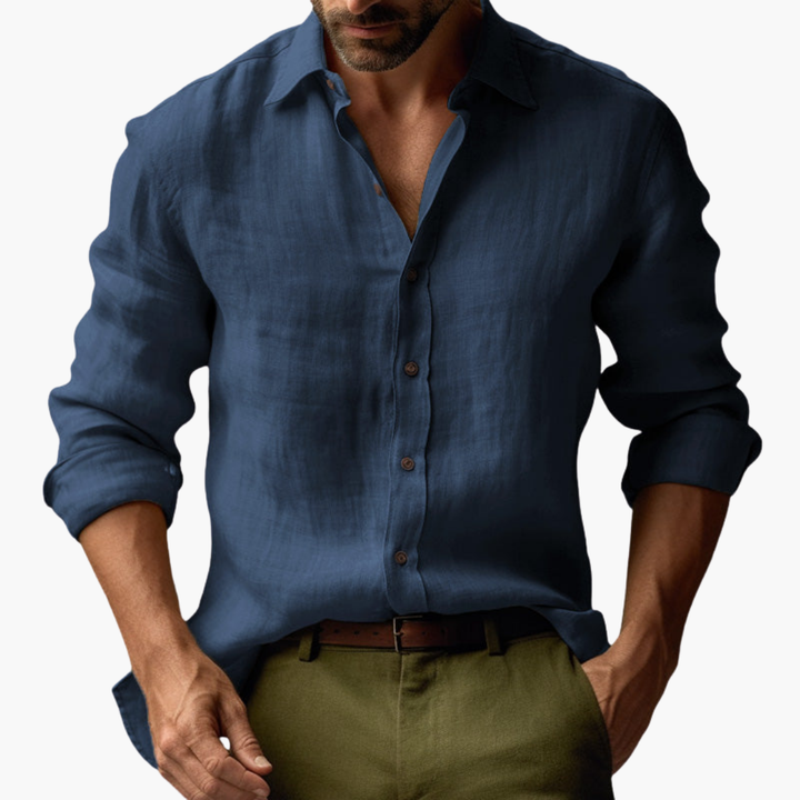 Camicia Lino Uomo Casual a Maniche Lunghe | Altivaro-Altivaro