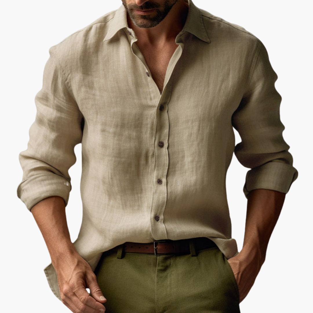 Camicia Lino Uomo Casual a Maniche Lunghe | Altivaro-Altivaro