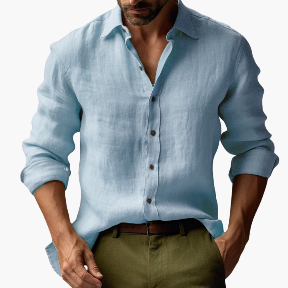 Camicia Lino Uomo Casual a Maniche Lunghe | Altivaro-Altivaro