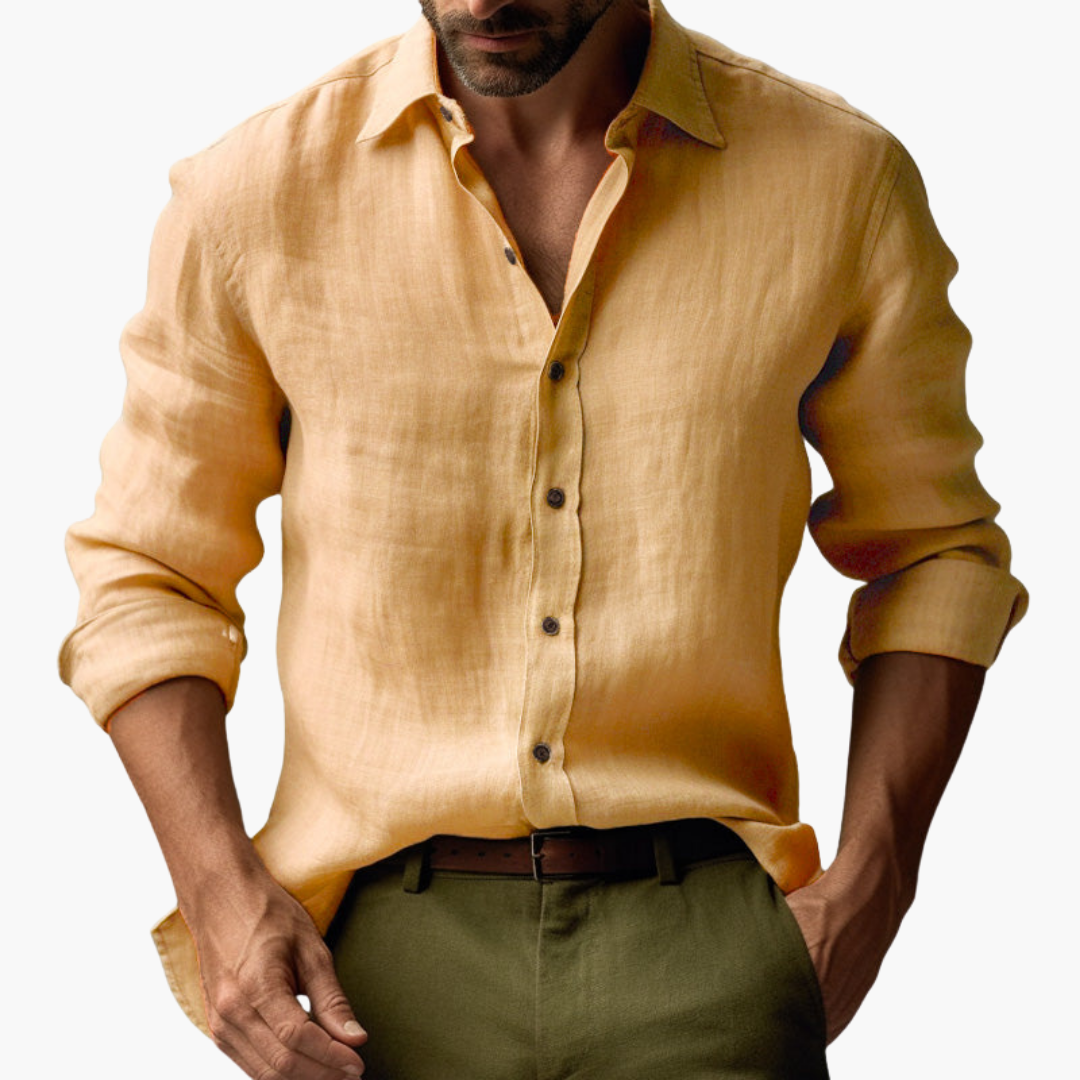 Camicia Lino Uomo Casual a Maniche Lunghe | Altivaro-Altivaro