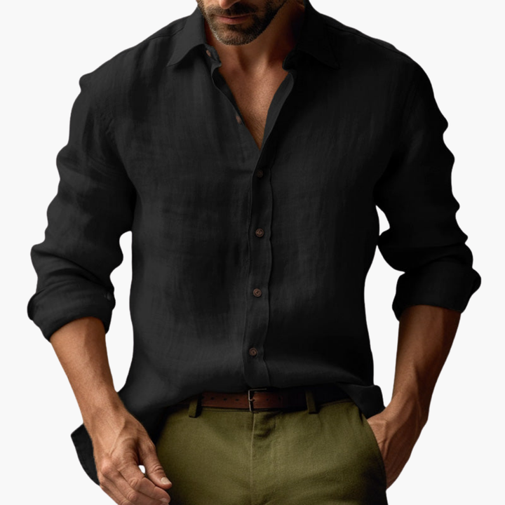 Camicia Lino Uomo Casual a Maniche Lunghe | Altivaro-Altivaro