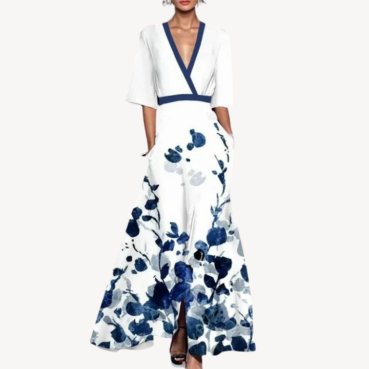 Abito Lungo Floreale Elegante Donna | Altivaro